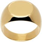 Jil Sander Gold Classic Chevalier Ring