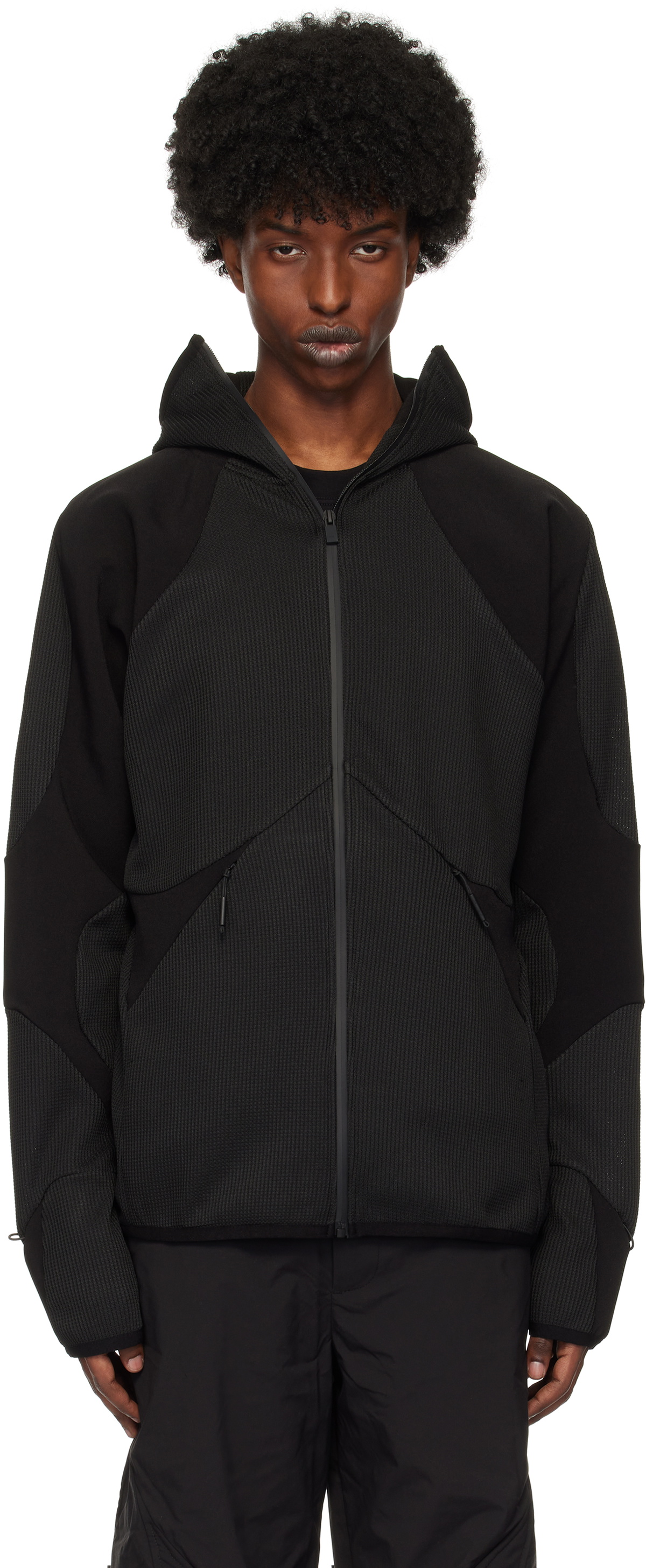 HELIOT EMIL Black Canopy Tech Hoodie Heliot Emil