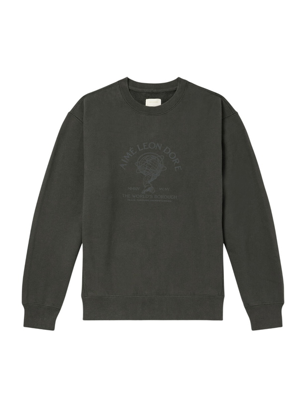 Photo: Aimé Leon Dore - Atlas Logo-Print Cotton-Jersey Sweater - Green