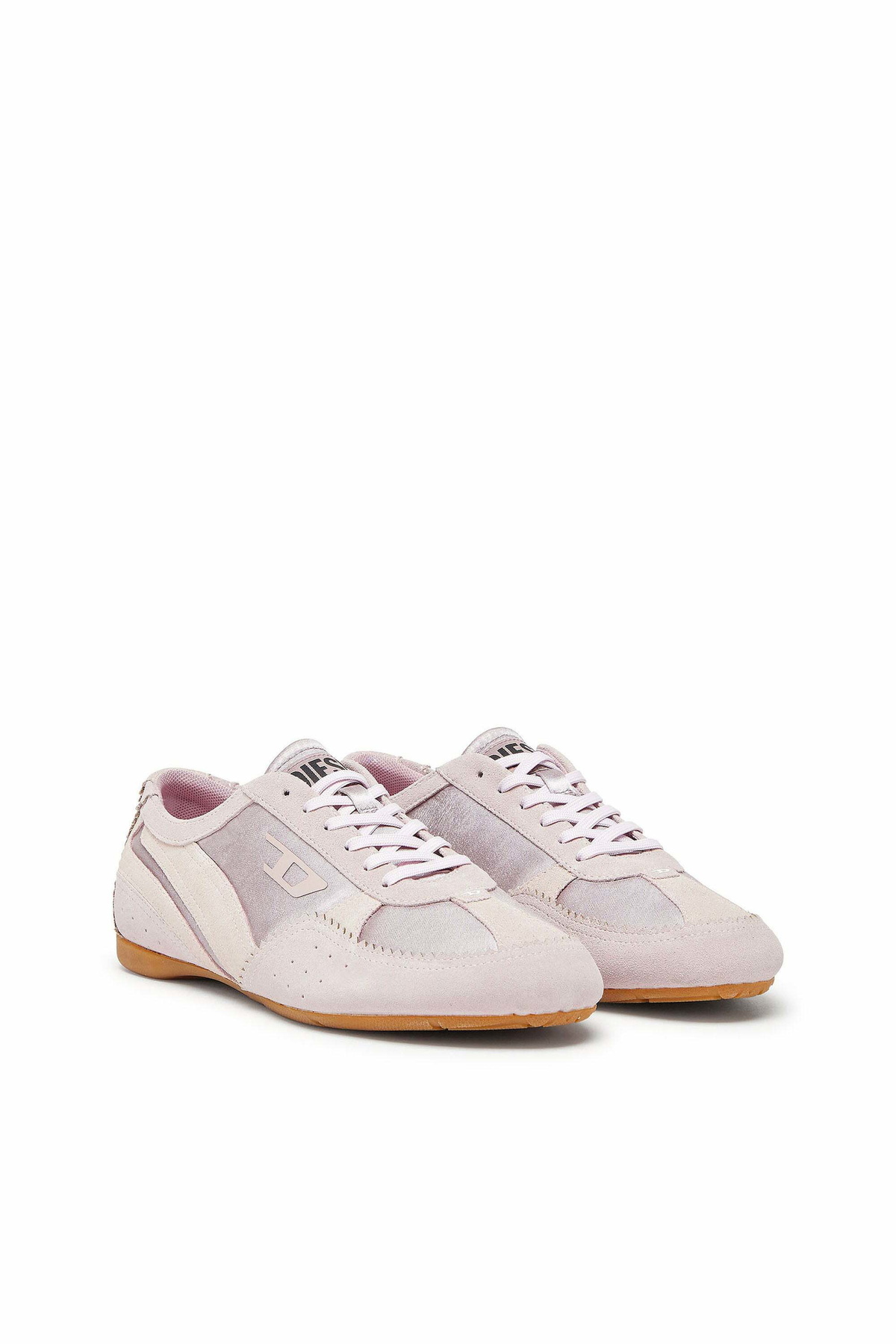 Diesel D-Mile-Flat sneakers with suede overlays - Sneakers Womens in Pink