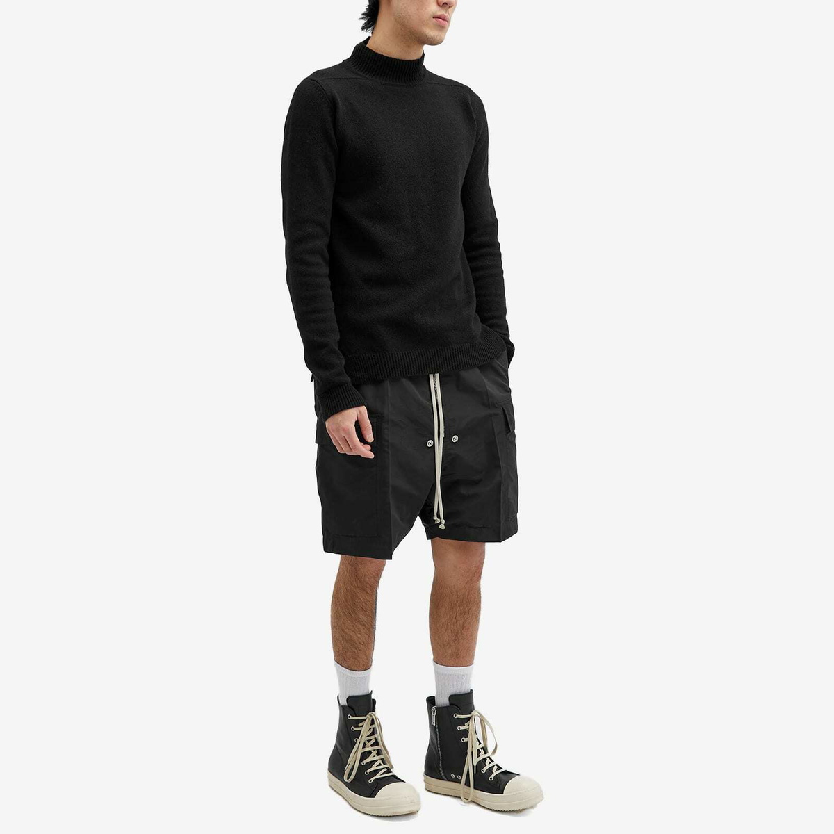 Rick Owens Men's Cargobela Technical Short in Black