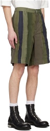 FDMTL Khaki Obi-Strip Shorts