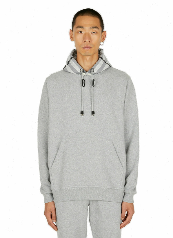 Photo: Check Hooded Sweatshirt in Grey
