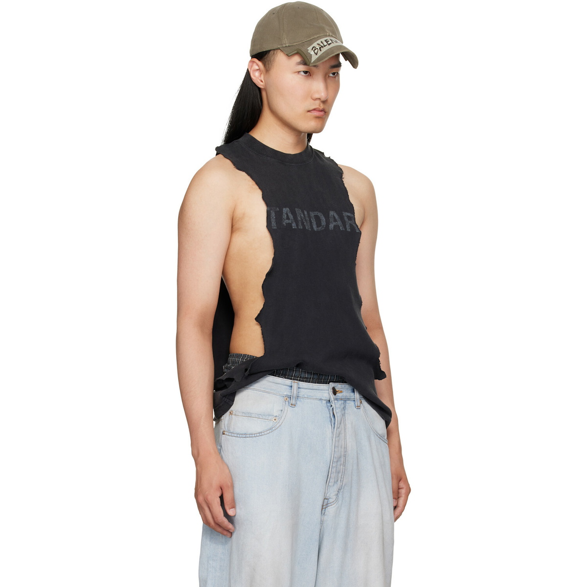 Balenciaga Black Ripped Tank Top