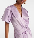 Victoria Beckham Gathered satin midi dress