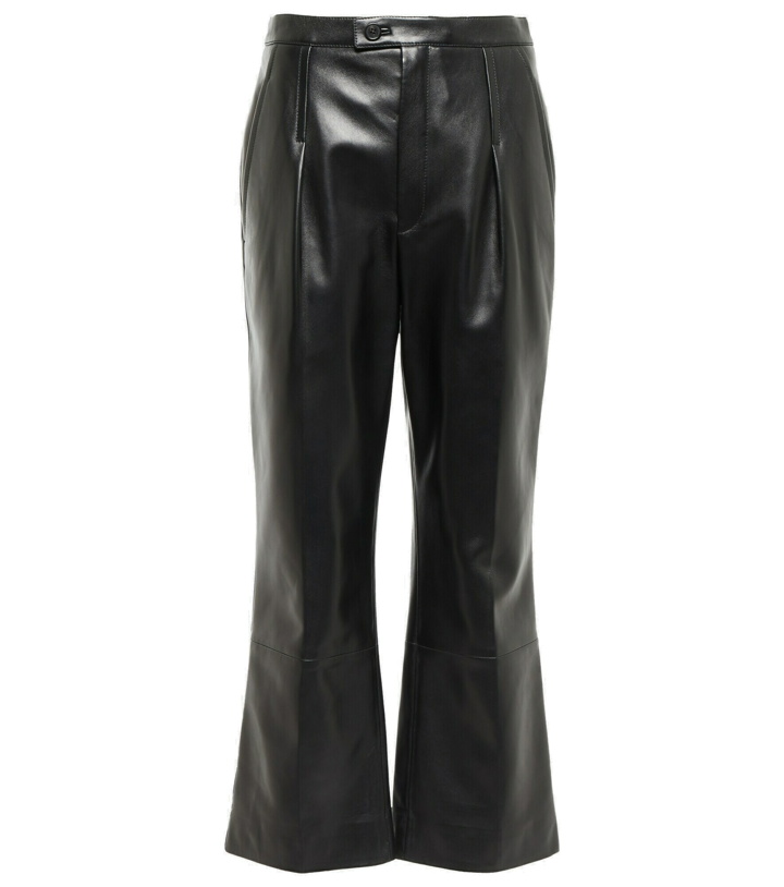 Photo: Saint Laurent - Leather straight cropped pants