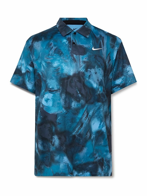 Photo: Nike Golf - Tour Printed Dri-FIT Golf Polo Shirt - Blue