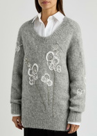 Bernadette Orchidea Embellished Alpaca-blend Jumper Grey Light