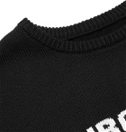Neighborhood - Electro Logo-Intarsia Cotton-Blend Sweater - Black