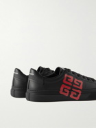 Givenchy - City Sport Logo-Print Leather Sneakers - Black