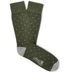 Kingsman - Corgi Polka-Dot Cotton-Blend Socks - Green