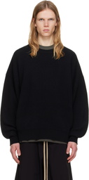 Fear of God Black Wool Rib Crewneck Sweater