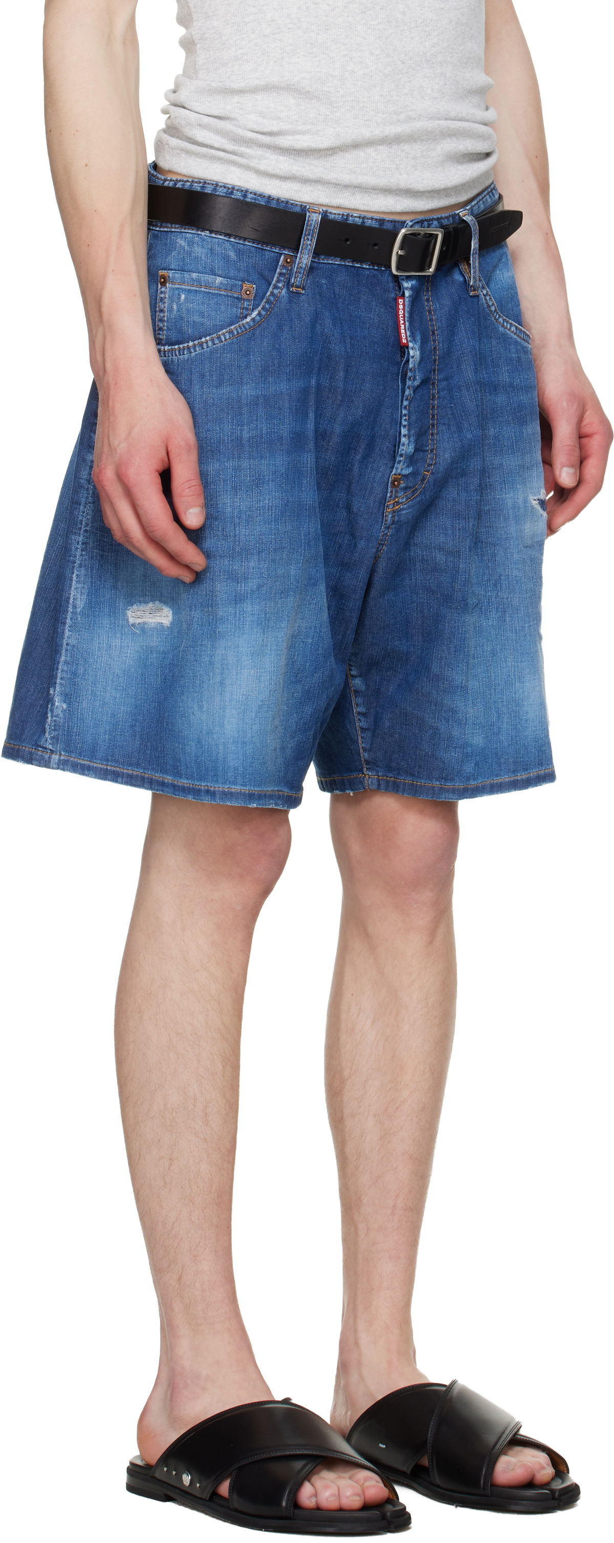 Dsquared2 Blue Medium Wash Denim Boxer Shorts