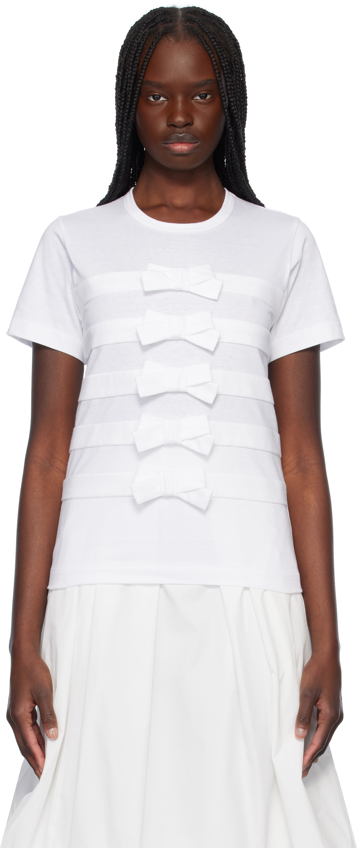 Comme des Garçons Girl White Cotton Jersey T-shirt