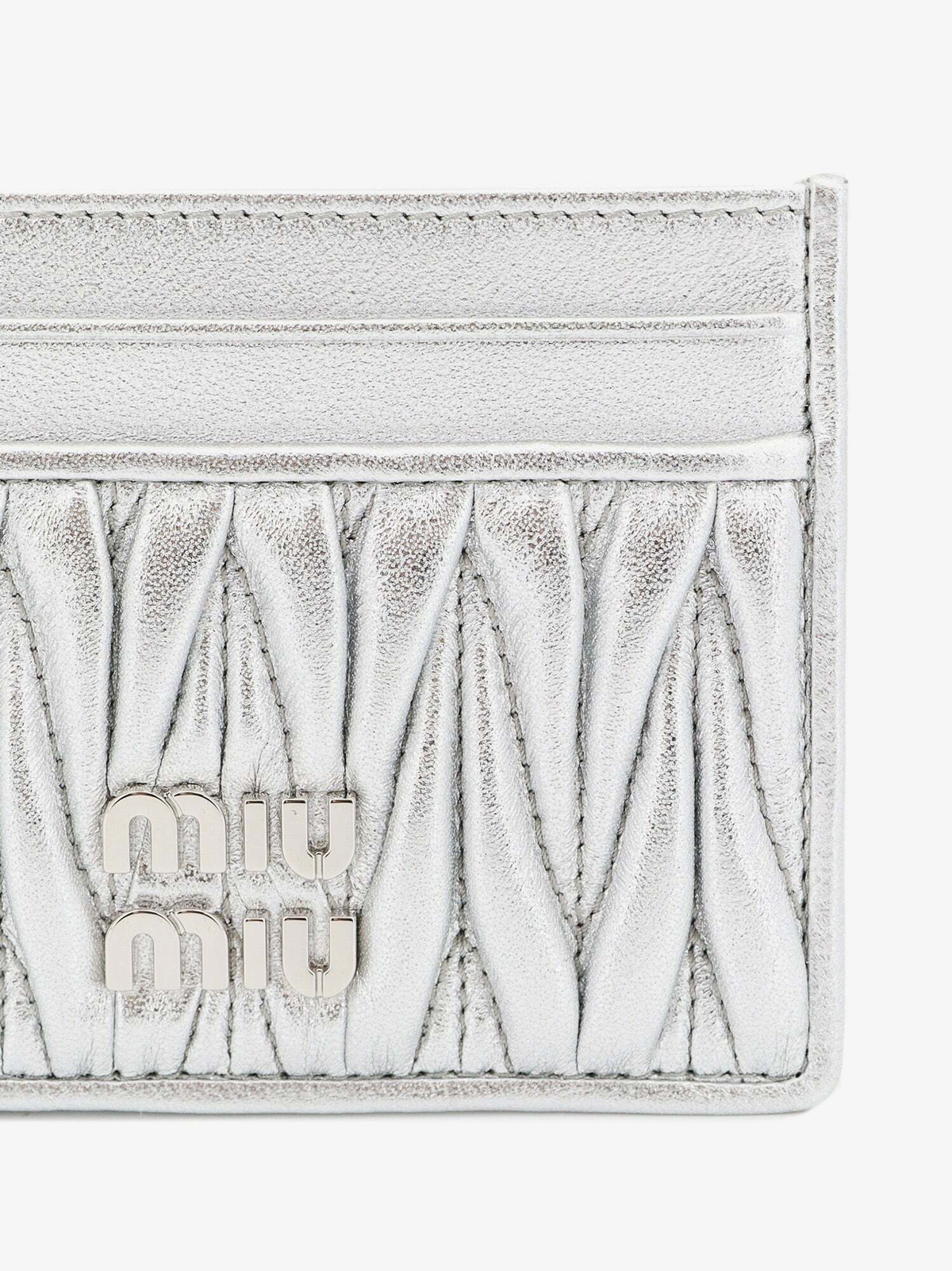 miu miu シルバー ケース Silver Wander Matelassé Nappa Leather Hobo Mini-bag | Miu Miu