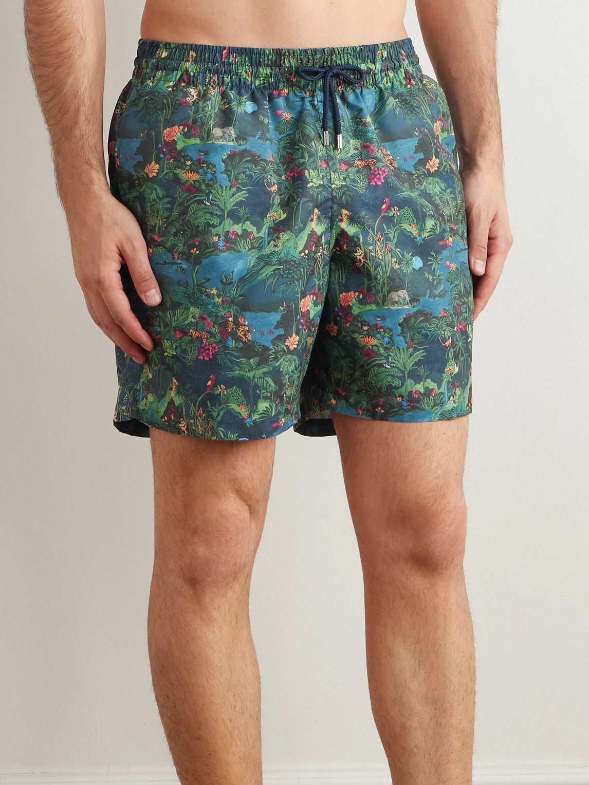 Derek Rose - Maui Straight-Leg Mid-Length Printed Swim Shorts - Blue