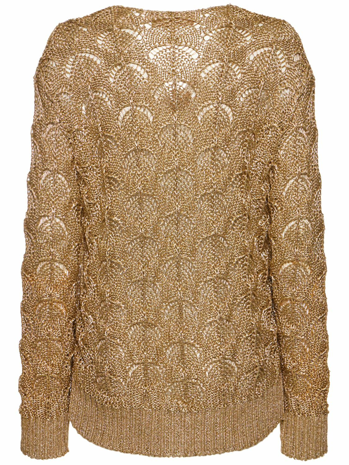 ALBERTA FERRETTI Open Knit Lurex Sweater Alberta Ferretti