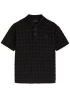 Amiri Ma Quad Jacquard Towelling Cotton-blend Polo Shirt Black
