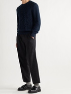 INIS MEÁIN - Organic Pima Cotton Aran Sweater - Blue