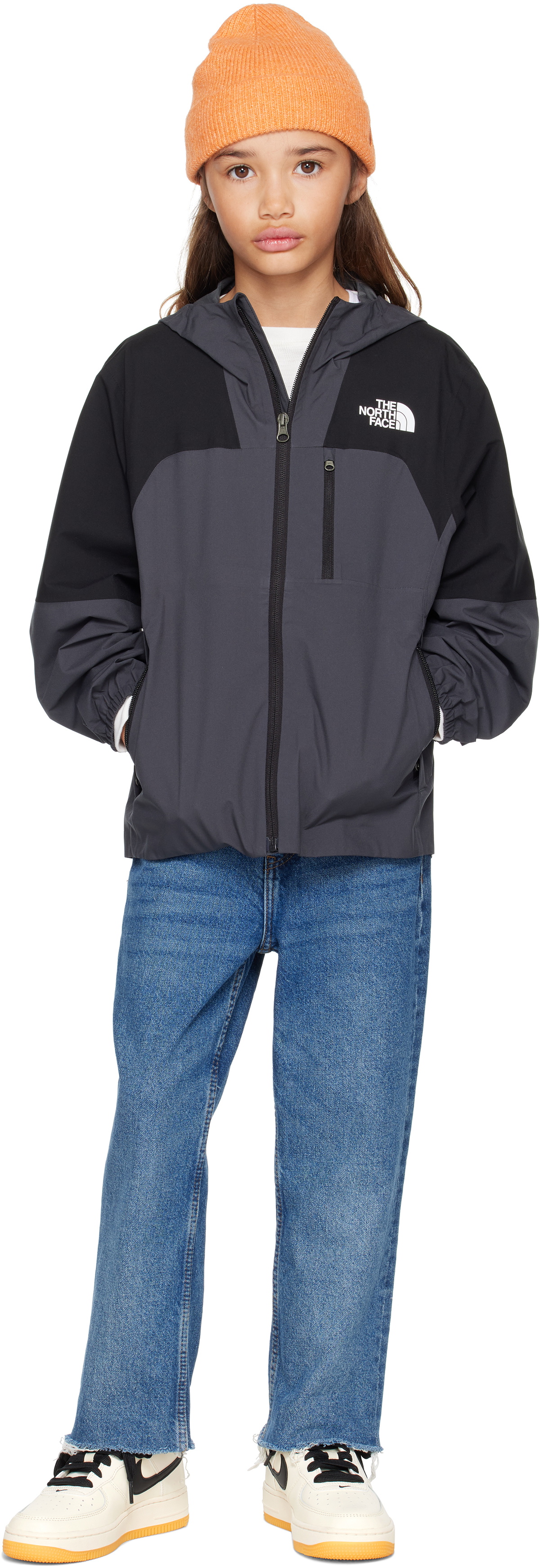 The North Face Kids Big Kids Black & Gray Hike Packable Shell Jacket