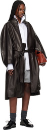 Fear of God Brown Belted Leather Coat