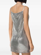 Versace Silver-Tone Metal Mesh Slip Mini Dress