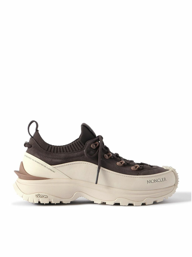 Photo: Moncler - Trailgrip Lite 3 Rubber-Trimmed Nubuck and Brushed-Suede Sneakers - Brown