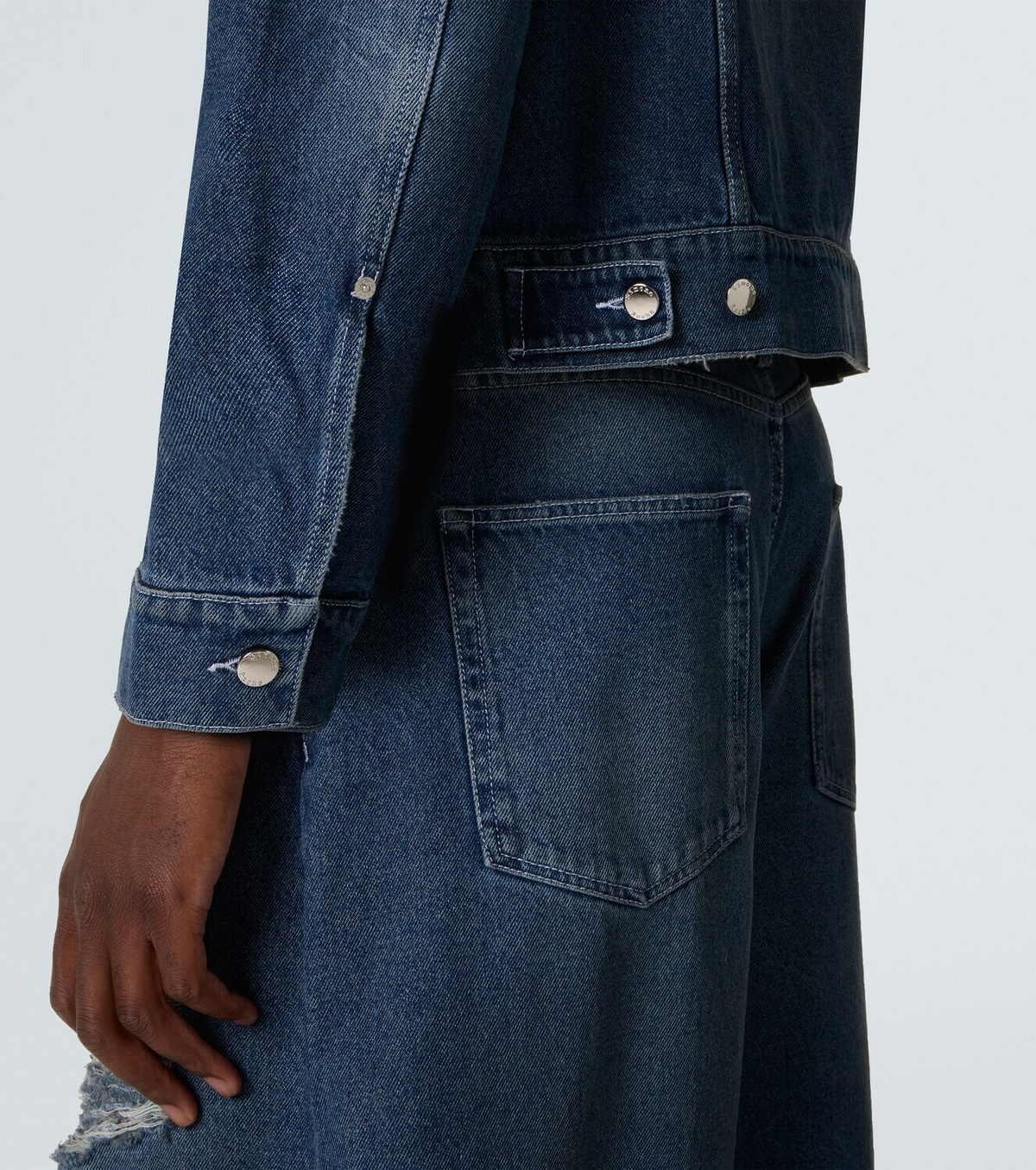 Simone Rocha Embellished cropped denim jacket
