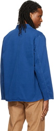 Nudie Jeans Blue Buddy Herringbone Chore Jacket