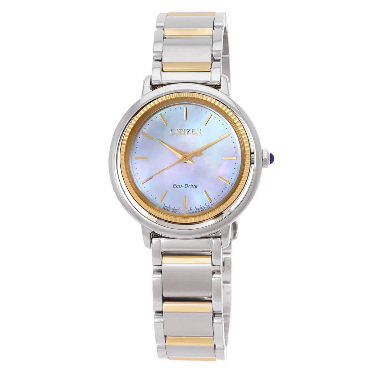 Citizen L Eco-Drive Mother of Pearl Dial Two-Tone Ladies Watch EM1104-83D