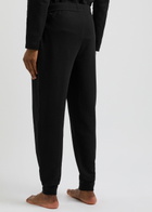 Boss Logo Waffle-knit Cotton-blend Pyjama Trousers Black