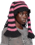 Chopova Lowena Black & Pink Striped Beanie