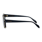 Alexander McQueen Black and Gold Rectangular 54 Sunglasses