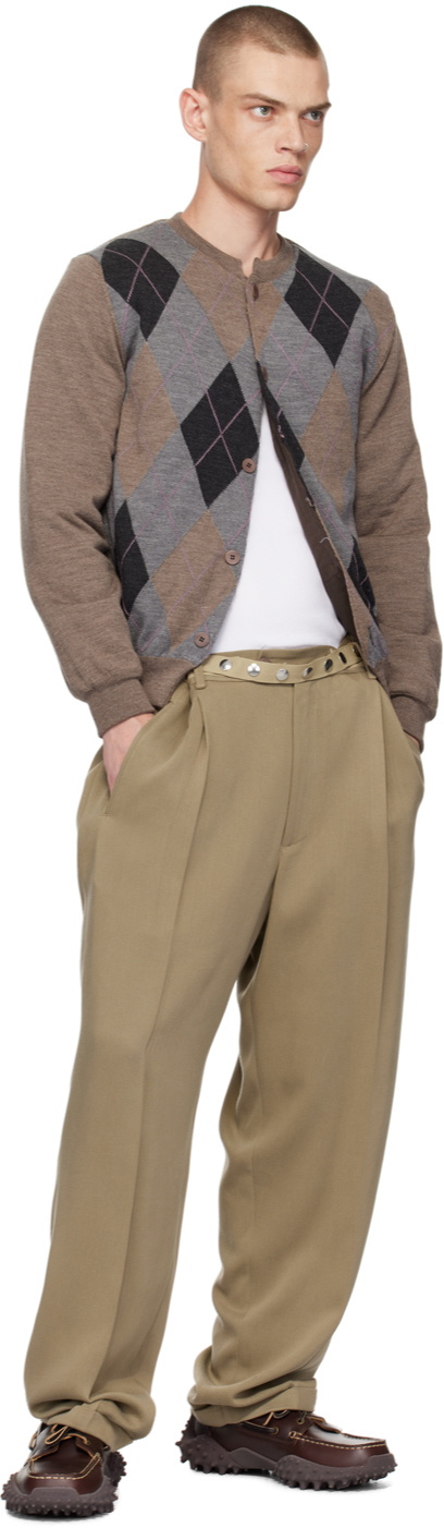Magliano Brown Argyle Cardigan