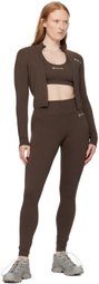 Sporty & Rich Brown Runner Script Sports Bra