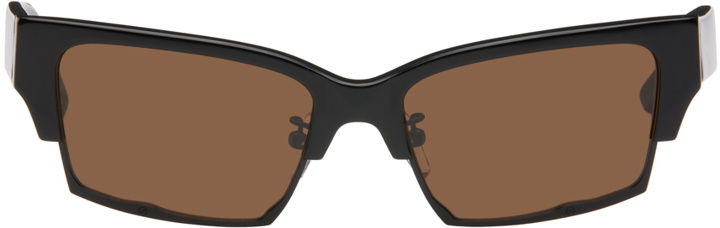 Photo: Eckhaus Latta SSENSE Exclusive Black & Brown 'The Club' Sunglasses