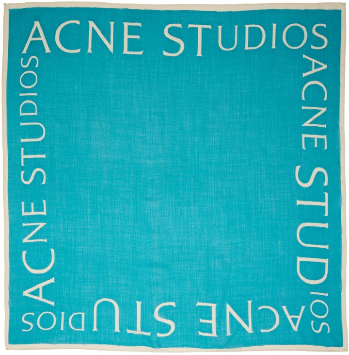 Photo: Acne Studios Blue Logo Scarf