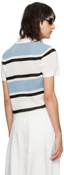 Dries Van Noten White Striped Polo