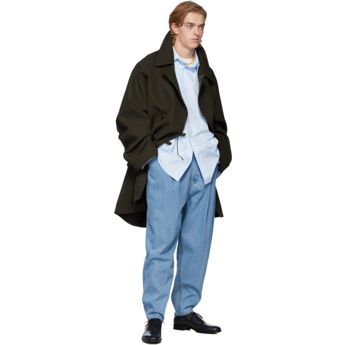 Hed Mayner Brown Wool Long Peacoat Hed Mayner