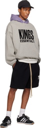 Fear of God ESSENTIALS Gray & Purple NBA Kings Pull Over Hoodie