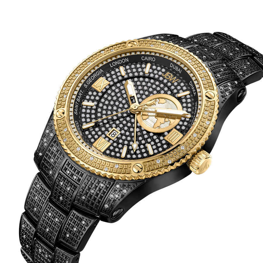 JBW Jet Setter GMT Quartz Black Dial Mens Watch J6370C