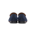 Christian Louboutin Navy and Black Spooky Spike Loafers