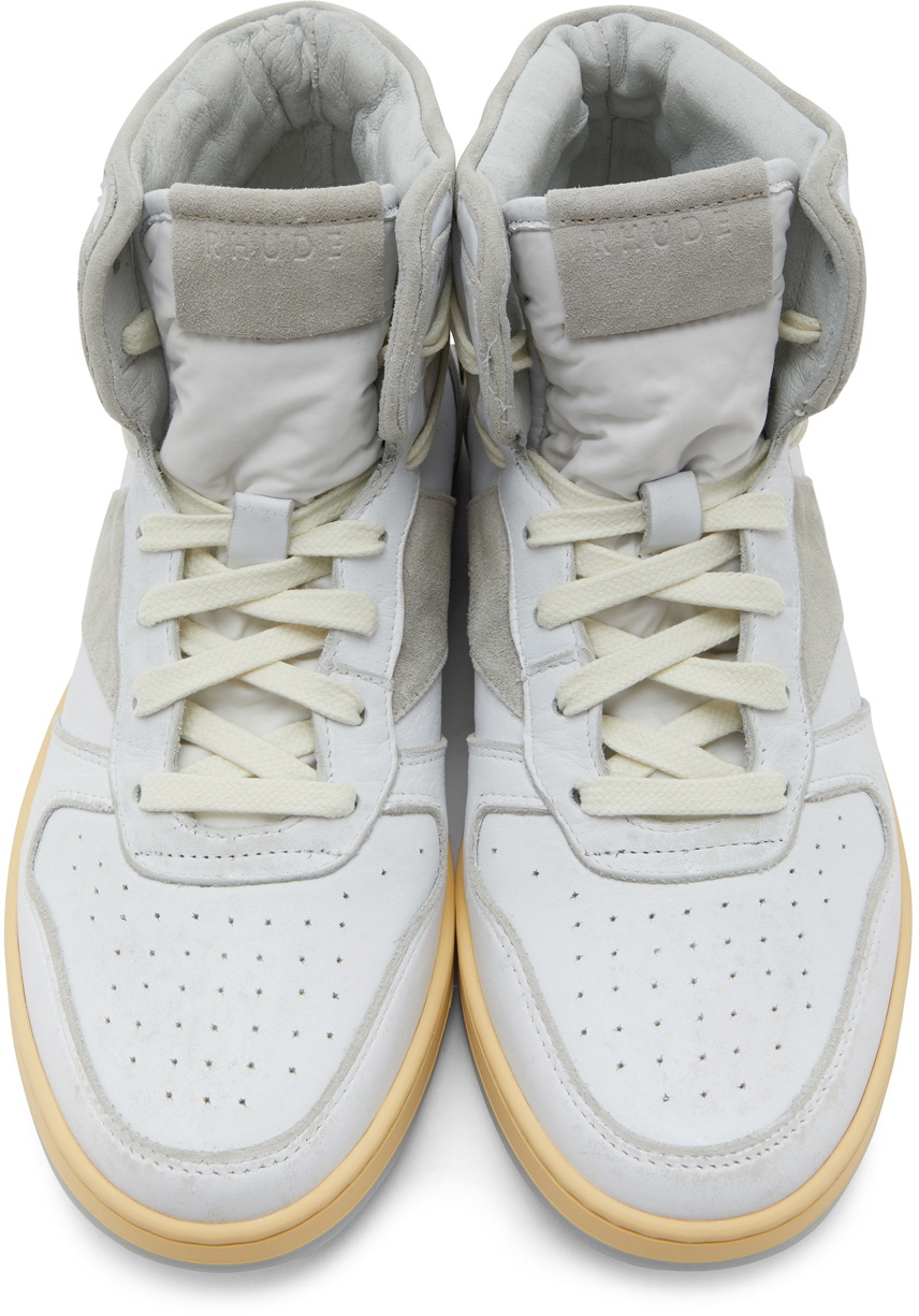 Rhude White & Grey Rhecess Hi Sneakers Rhude