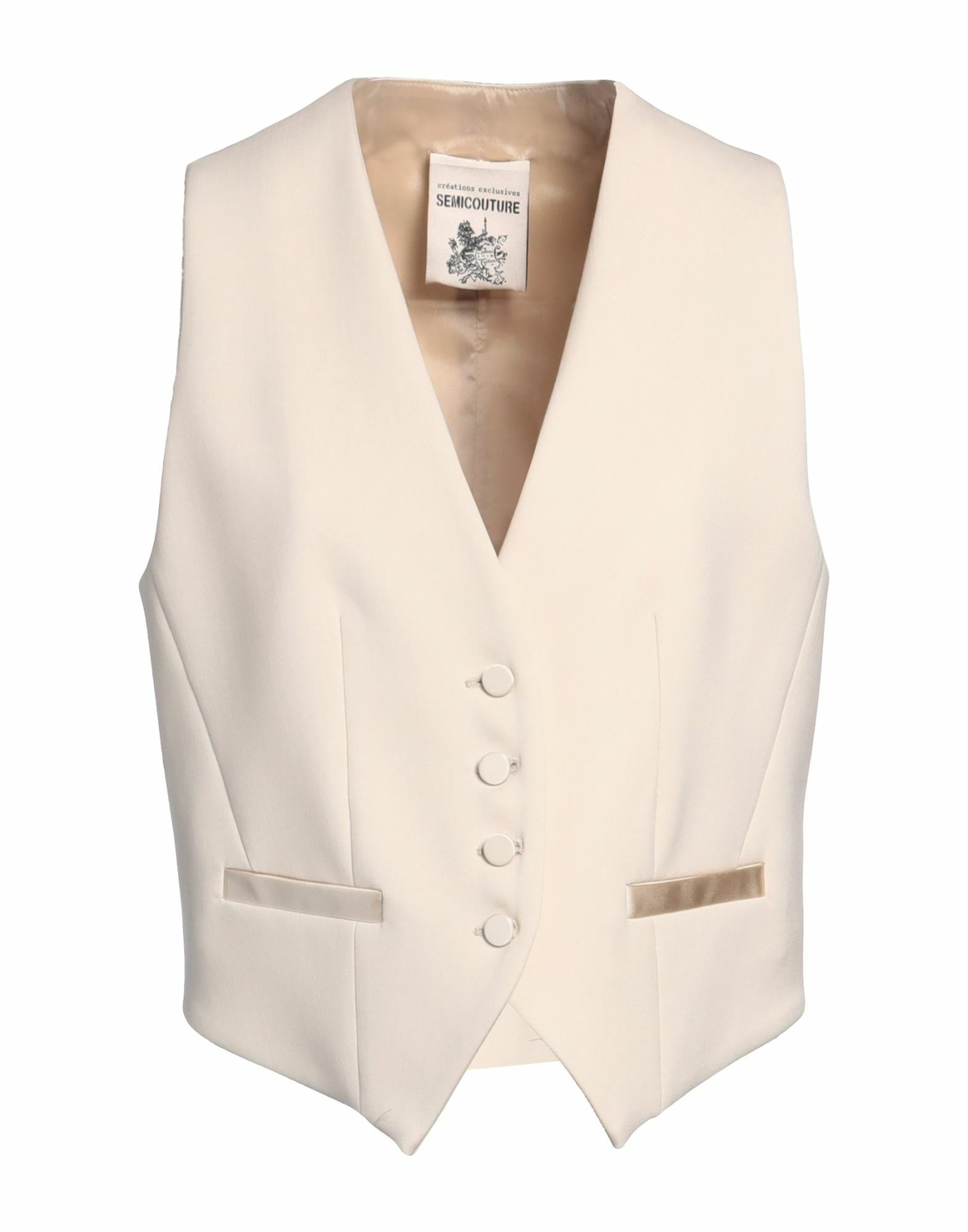 Semicouture Womens Tailored Vest in Beige