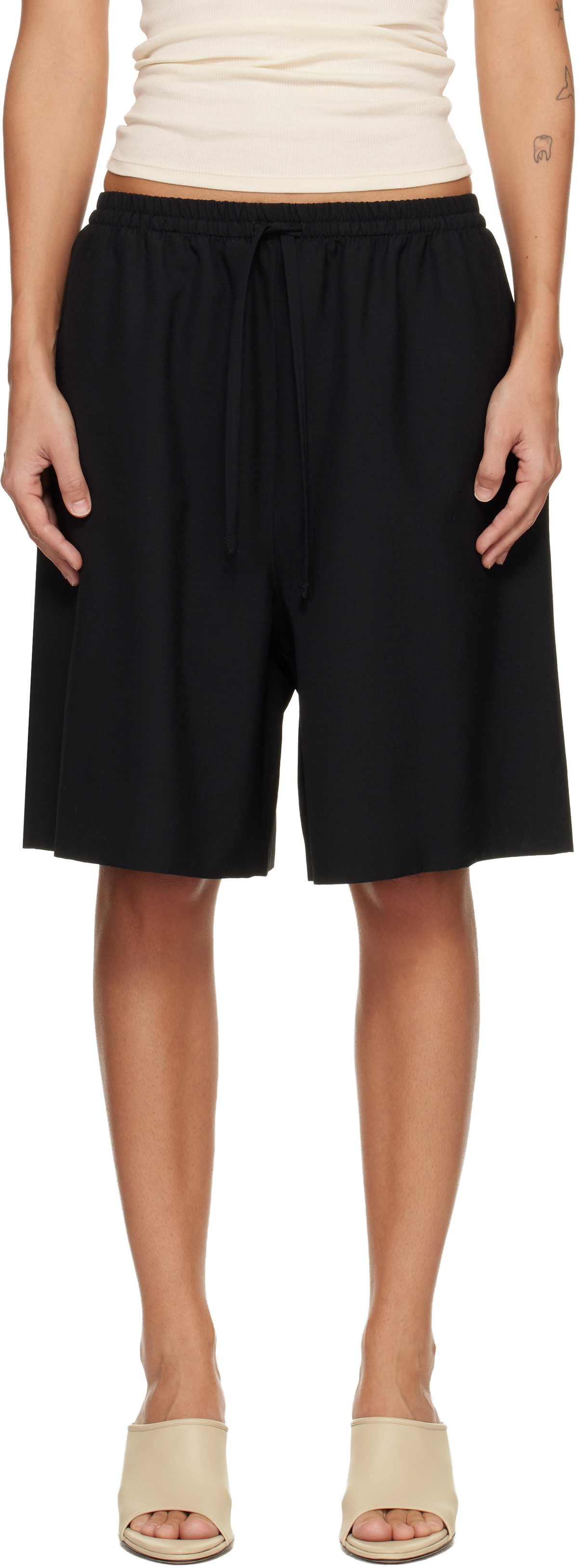 Fear of God Black Drawstring Shorts