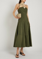 Veronica Beard Ilona Faille Dress Dark Green