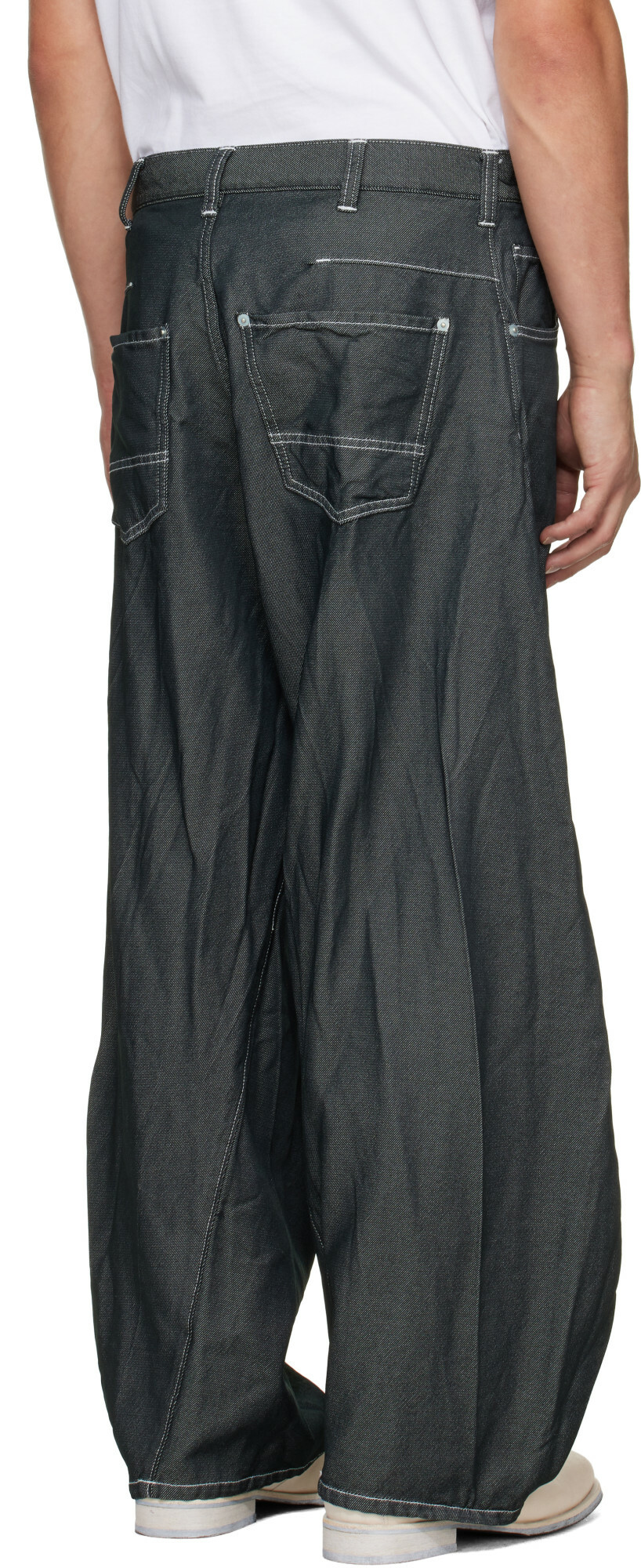 Comme des Garçons Homme Gray Polyester Serge Jeans