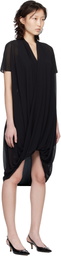 MM6 Maison Margiela Black Chiffon Midi Dress