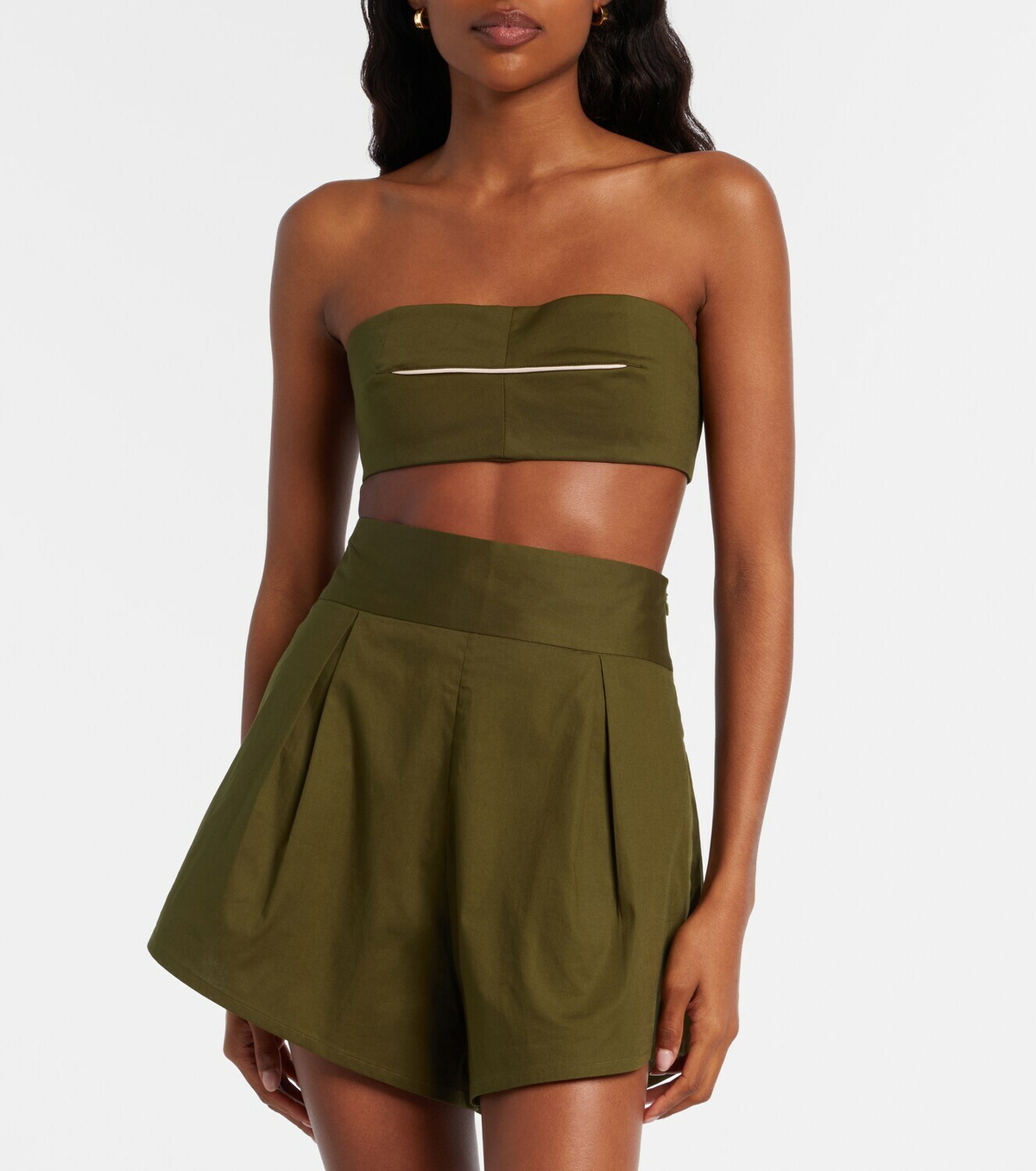 Adriana Degreas Cotton-blend bandeau top