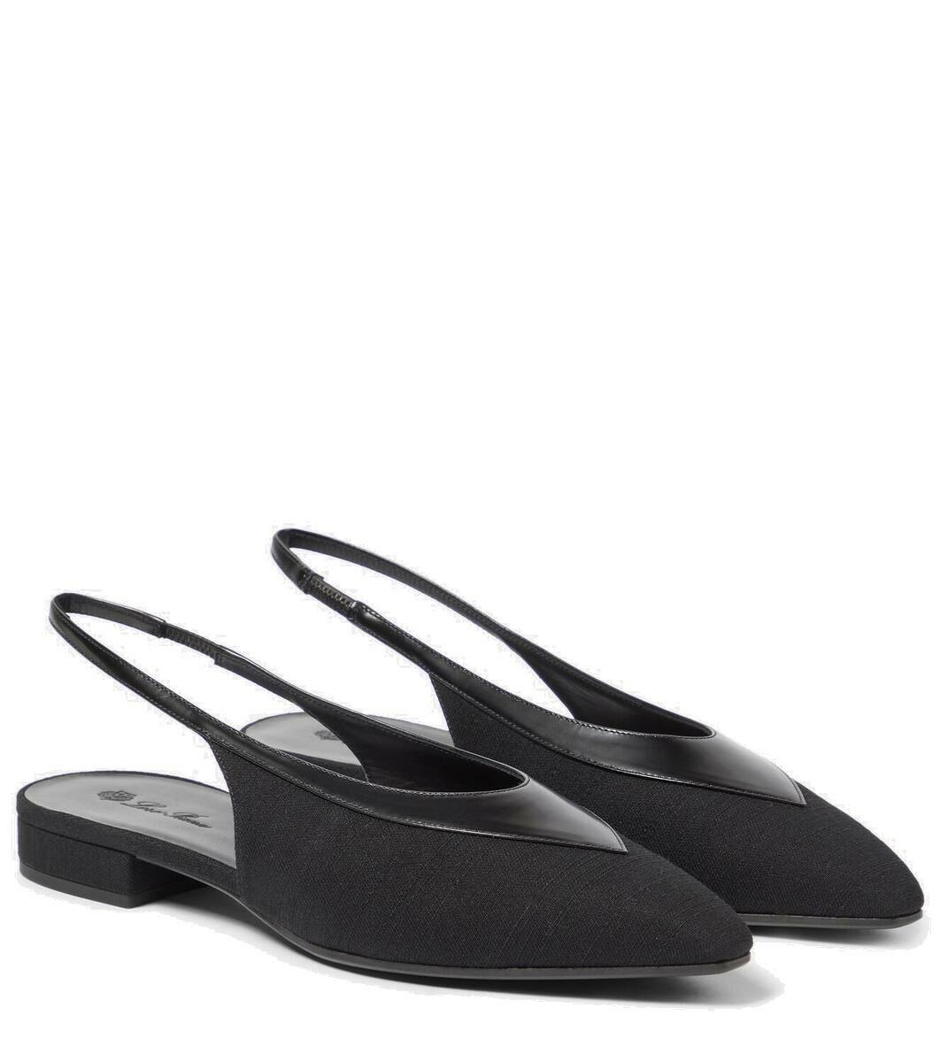 Loro Piana Rebecca leather-trimmed slingback flats, image 8 of 8